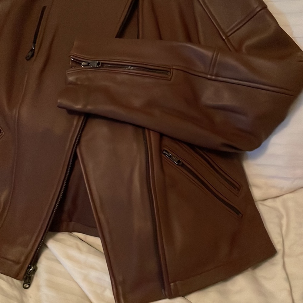 Leather Sam Eldelman Beautiful Brown Jacket - image 5